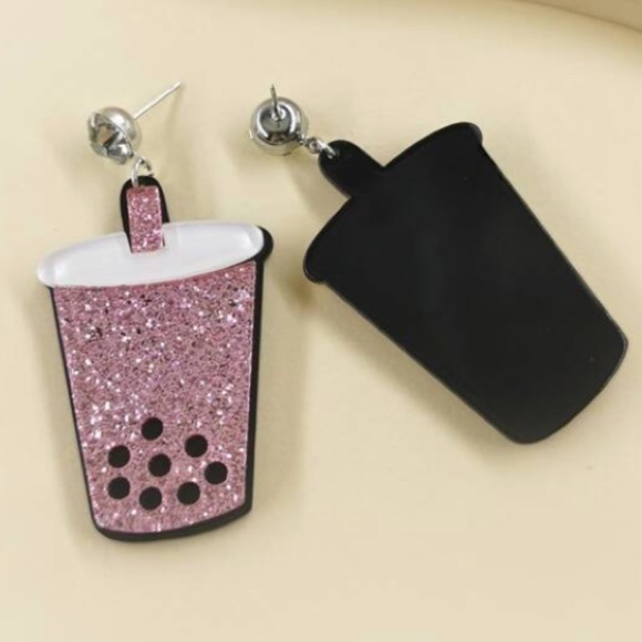 Bubble Tea Boba Milk Tea Earrings NEW! - Picture 7 of 8